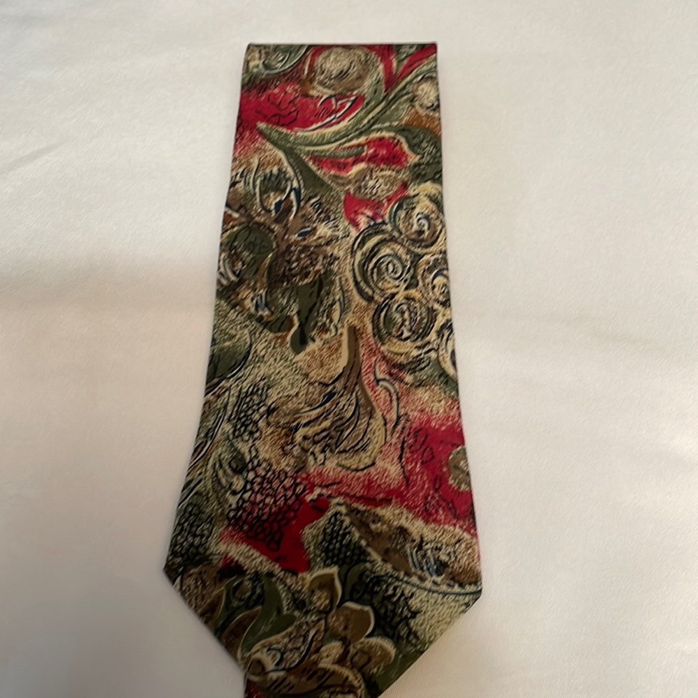 Blair Mens Dress Tie hunter‎ green/burgundy design 100%silk excellent condition.